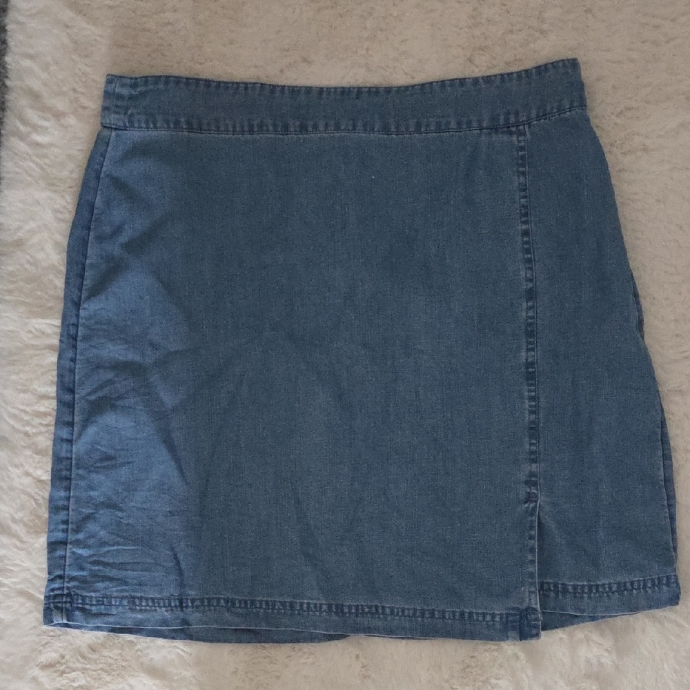 LOFT Denim Mini Skirt - Blue